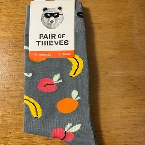 Pair of thieves Gray Socks with Fruit Pattern